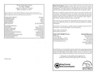 Rain City Publishing Insert For Adaptation Of The Yellow Wallpaper By