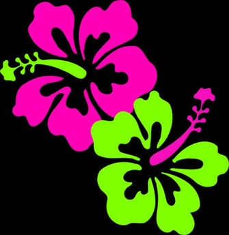 Hibiscus Pink Lime Green Clip Art At Clker Vector