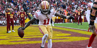 Brandon Aiyuk ToucHDown Celebration Wallpaper