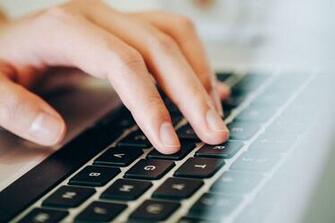 Person Holding Laptop Keyboard HD Wallpaper