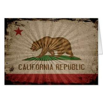 California Flag Grunge Cool Cards