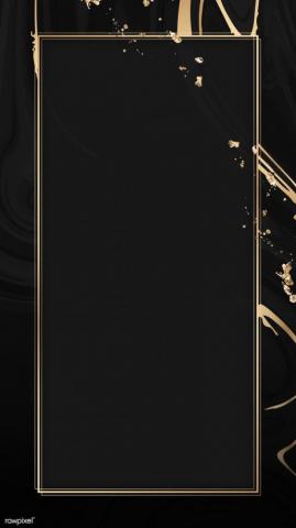Gold Frame On A Black Fluid Patterned Mobile Phone Wallpaper 4k