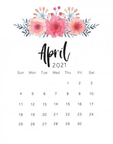 Floral April Wall Calendar Template