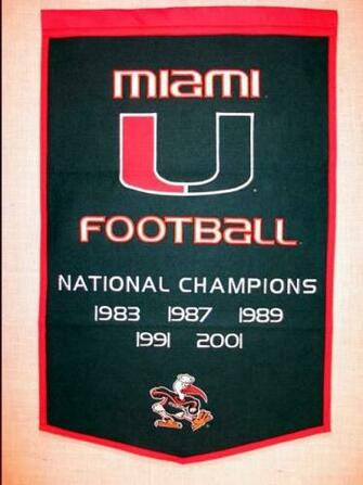 University Of Miami Hurricanes College Football Dynasty Banner Ws