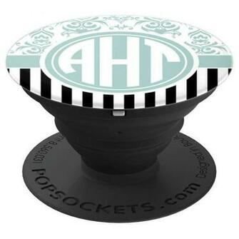 Amazon Aht Monogram Phone Grip Blue Damask Initials Or