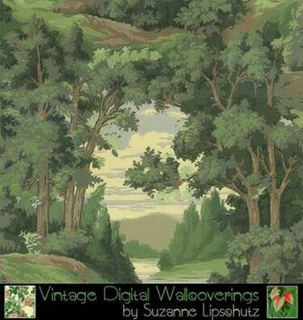 Reproductions Suzanne Lipschutz Vintage Digital Reproduction Wallpaper