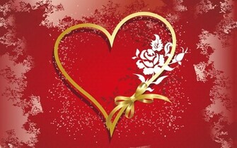 Achtergrond Met Een Groot Gouden Liefdes Hart HD Liefde Wallpaper