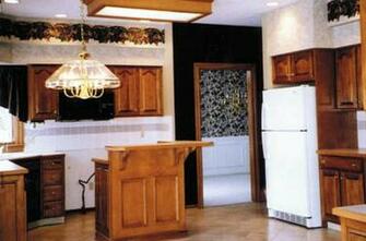Colors Wallpaper Border And An Average Size Kitchen With Island