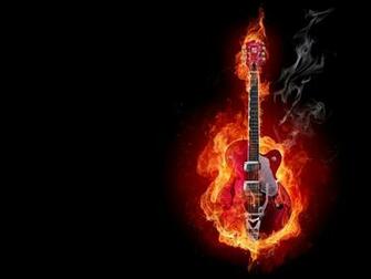 Fire Electric Guitar HD Windows Wallpaper