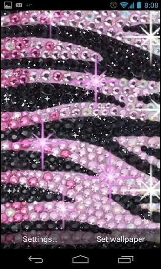 Zebra Stripes Bling Live Wallpaper Android