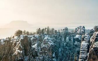 Nature Mountain Snow Tree Winter Cliff Resolution