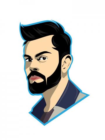 Virat Kohli Cartoon Portrait Poster Painting Tenorarts Adobe