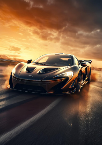 Wall Art Print P1 Mclaren Sport Car On The Highway Gifts