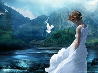 Paradise World Female Fantasy Art Wallpaper