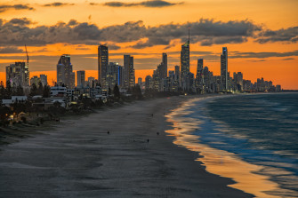 Cloud Skyscraper Building Coast Sunset Beach City Usa Man Made Wallpaper