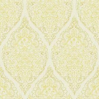 Grandeco Boho Chic Lime Stencil Damask On Light Grey Wallpaper 10m