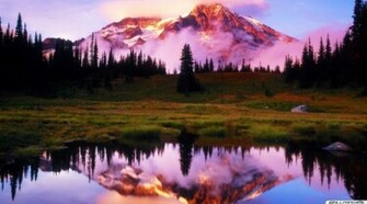 Sonnenuntergang Mount Rainier Wallpaper