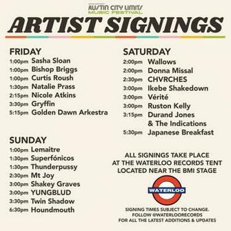 Weekend Two Schedule Acl Music Festival
