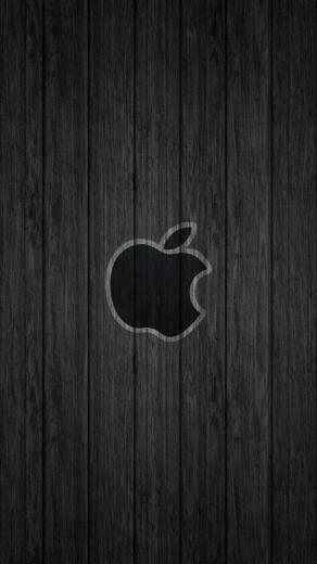 Your iPhone HD Black Apple Wood Wallpaper