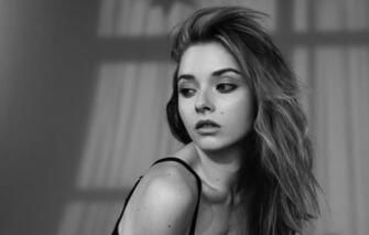 Wallpaper Girl Portrait Black And White Clavicle Alina