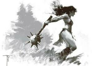 Wallpaper Girl Weapons Background Warrior Mace Image For