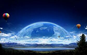 Air Dalloon Planet Macbook Wallpaper Desktop