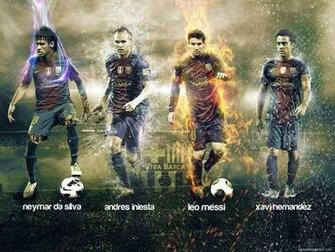 Neymar Iniesta Messi And Hernandez Wallpaper