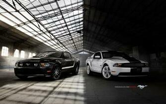 Ford Mustang Gt White Black Car Wallpaper