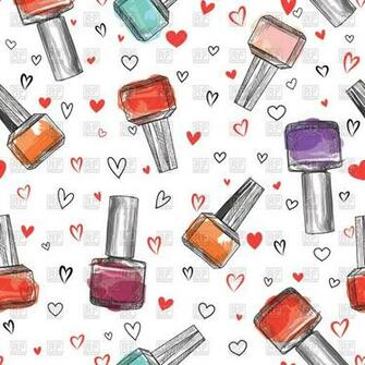 Beauty Salon Seamless Pattern Nail Polish Bottle Background