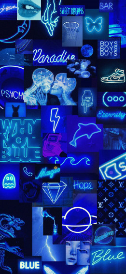 Blue Neon Aesthetic Wallpaper