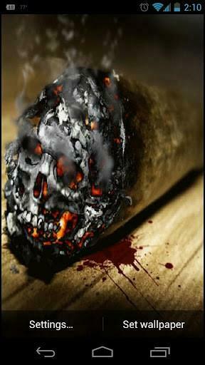 Weed Cigar Blunt With Skull Like Ashes Burning In This Live Wallpaper