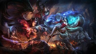 Lol Ahri Vs Morgana Wallpaper By Ddddd210