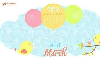 Title Spring Party March Calendar Wallpaper S