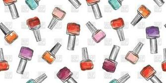 Nail Polish Bottle Seamless Pattern Beauty Salon Manicure