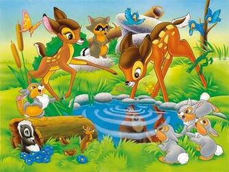 Cartoons Wallpaper Bambi And Faline Playing