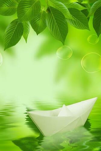 Green Paper Boat iPhone HD Wallpaper