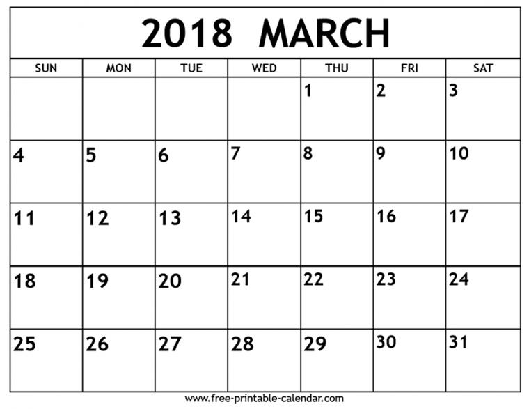 March Calendar Printable Calendars