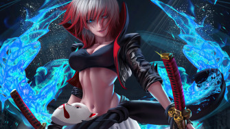Anime Girl Katana Warrior 4k Wallpaper