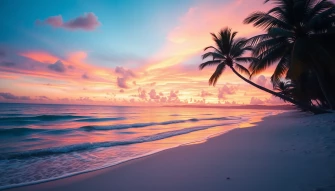 Tropical Beach Sunset Wallpaper