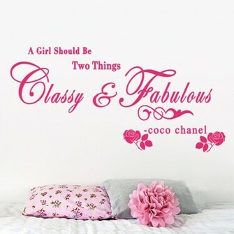 Girl Classy Fabulous Quote Vinyl Wall Sticker Art Decals Window