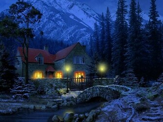 3d Snowy Cottage Wallpaper Gratis Imagenes Paisajes