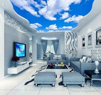 Compre Cielo Azul Nube Blanca Wallpaper Mural Sala De Estar