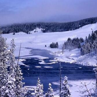 Yellowstone In Winter HD Wallpaper