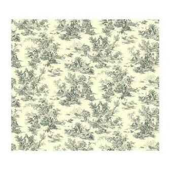 Toile De Jouy Prepasted Wallpaper Cream Black White Home Improvement