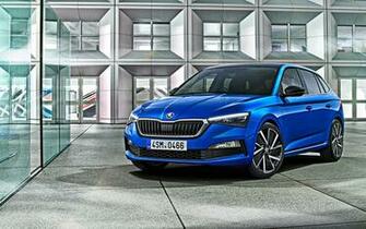 Wallpaper Skoda Scala Blue Hatchback New