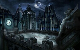 Name High Quality Photo Of Gotham City Wallpaper Batman Roof