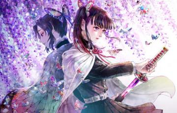 Wallpaper Butterfly Wisteria The Blade Cleaves Demons Demon