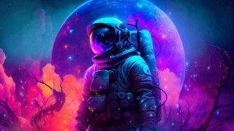 Astronaut Neon Planet 4k Live Wallpaper By Livewallpaperpc On
