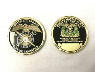Quartermaster Coin Black Background Sword And Key Giftshop