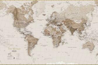 Earth Tone World Map Mural Wallpaper Murals